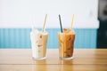 sidebyside iced coffees showing different milk alternatives