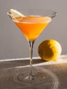 Sidecar or Between the Sheets Cocktail with Lemon