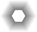 6 sided polygon line 18 concentric same thicknesses thick lines gradient inside out Royalty Free Stock Photo