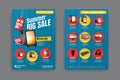 2 sides flyer template for Summer Sale Promotion Royalty Free Stock Photo