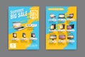 2 sides flyer template for Summer Sale Promotion Royalty Free Stock Photo