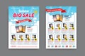 2 sides flyer template for Summer Sale Promotion Royalty Free Stock Photo