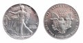 Sides of a1988 one dollar coin from the United Kingdom, circa 1988