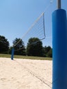 Sideview of outdoor volleyball net