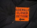 Sidewak Closed Detour Sign Royalty Free Stock Photo
