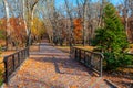 Sidewalk in autumn park Royalty Free Stock Photo