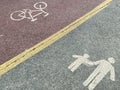 Sidewalk and bicycle sign Royalty Free Stock Photo