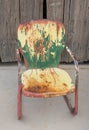 Colorful chair, paint and rust