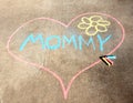 Sidewalk Chalk Heart for Mom Royalty Free Stock Photo