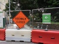 Detour, Sidewalk Closed, Central Park, NYC, NY, USA