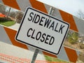Sidewalk closed due to construction Royalty Free Stock Photo