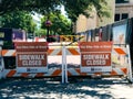 Sidewalk Closed Pedestrian Warning Sign