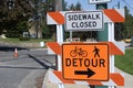 Sidewalk closed sign