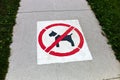 Sidewalk, dogs prohibited