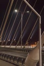 Sidewalk and highway going through bridge