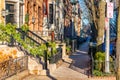 Sidewalk in Lincoln Park Chicago in the Afternoon during Winter Royalty Free Stock Photo
