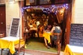 Sidewalk restaurant in Nice, France