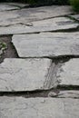 Sidewalk from stone path pavers, flagstone walkway Royalty Free Stock Photo