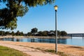 Sidewalk Through Vacation Isle Park in San Diego Royalty Free Stock Photo