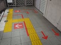 Sidewalks for the blind within public subway. Royalty Free Stock Photo