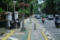 sidewalks for pedestrians and bicycle lanes in Bogor, West Java, Indonesia