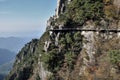 A sideway high in Mount Jiuhua, Nine Glorious Mountains Royalty Free Stock Photo