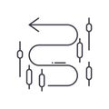 Sideways icon, linear isolated illustration, thin line vector, web design sign, outline concept symbol with editable