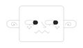 Sideways looking shy black and white 2D vector avatar illustration Royalty Free Stock Photo