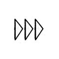 Sideways Set . Linear signs collection. Arrow Design .four elements for your design.Striped direction. vector illustration