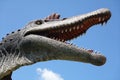 A sideways sight of a man-eating dinosaur looking for prey