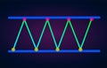 Sideways trend definition flat icon - chart pattern figure technical analysis. Vector stock and cryptocurrency exchange Royalty Free Stock Photo