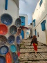 The village of Sidi Bou Said, Carthage, Tunisia Royalty Free Stock Photo