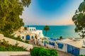 Sidi Bou Said, famouse village with traditional tunisian architecture.