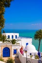 Sidi Bou Said, Mediterranean Sea, White Blue Arabian Building, Architecture Royalty Free Stock Photo