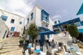 Sidi Bou Said, Tunisia, Alley with traditional white houses and blue doors