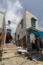 Sidi Bou Said, Tunisia, Alley with traditional white houses and blue doors