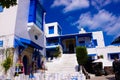 Sidi Bou Said - White and Blue CafÃÂ© Terrace, Arabian Architecture Royalty Free Stock Photo