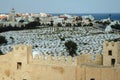 Ribat and cemetery in Monastir city, Tunisia Royalty Free Stock Photo