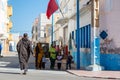 Sidi Ifni, Morocco - November 11, 2016: Scenes full of colors in