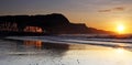 Sidmouth beach at sunset Royalty Free Stock Photo