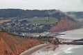 Sidmouth in the valley of the River Sid on the Jurassic coast in Devon