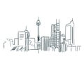 Sidney Australia sketch vector city line art Royalty Free Stock Photo
