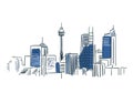 Sidney Australia sketch vector city line art Royalty Free Stock Photo