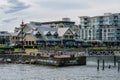 SIDNEY, CANADA - JULY 14, 2019: Waterfront Inn and Suites hotel and residential buildings in the city center