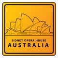 Sidney Opera House Yellow Board Illustration Design