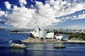 Sidney city panoramic view with ferry-boats