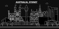 Sidney silhouette skyline. Australia - Sidney vector city, australian linear architecture, buildings. Sidney line travel