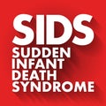 SIDS - Sudden Infant Death Syndrome acronym, medical concept background