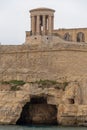 Siege Bell War Memorial from the entrance to the Grand Harbour, Valletta, Malta Royalty Free Stock Photo