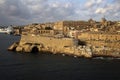 Siege Bell War Memorial in a harbor Valletta at sunrise Royalty Free Stock Photo